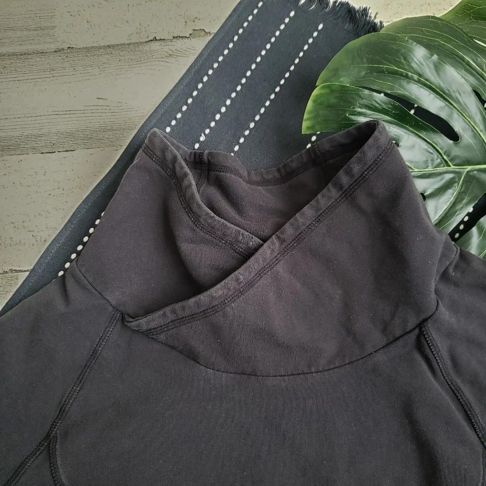 Athleta| Track Pullover Sweatshirt Cowl Neck Black Size Medium